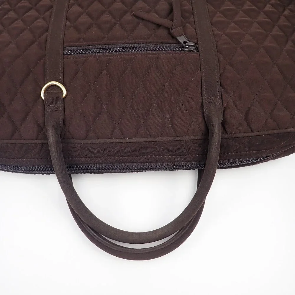 Vera Bradley Brown Quilted Laptop Bag Briefcase Travel